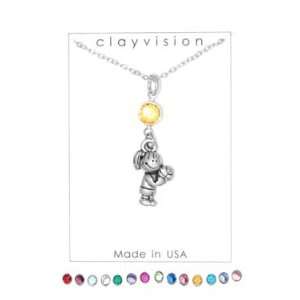  Clayvision Basketball Free Throw Girl Charm Necklace with 
