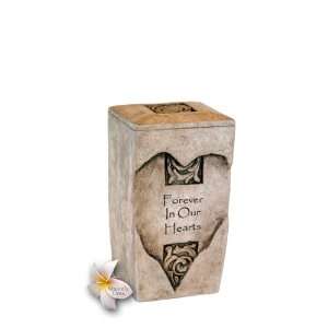  Forever in Our Hearts Sculpted Stone Keepsake Cremation 