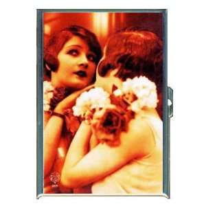 1920s FLAPPER IN MIRROR ID Holder, Cigarette Case or Wallet MADE IN 