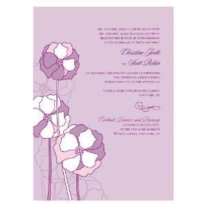 Pinwheel Poppy Invitation   Grass Green 