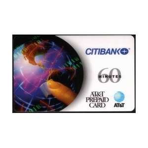 Collectible Phone Card 60m Citibank (World Globe & Dialing Finger 