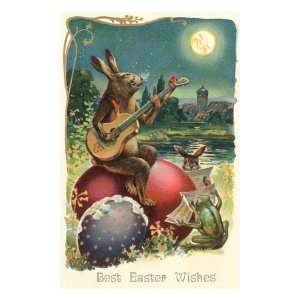  Best Easter Wishes, Guitar Playing Bunny Premium Giclee 