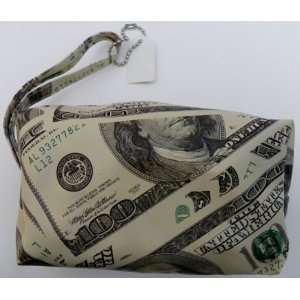  100 Dollar Bill Small Zippered Bag With Wrist Strap   2 