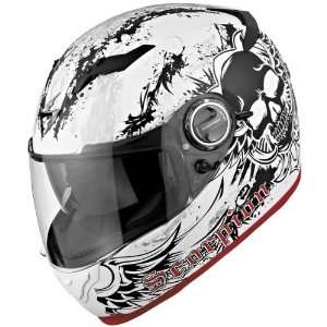 Scorpion EXO 500 Skull Matte White Full face Motorcycle Helmet Size 