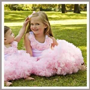 Oopsy Daisy Pink Pettiskirt and White Tank with Pink Rosettes Set 