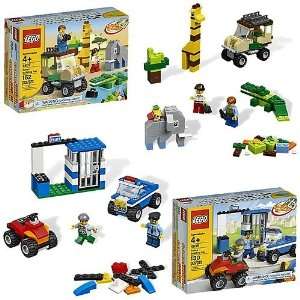  LEGO Bricks & More 4636 Police and 4637 Safari Set Toys 