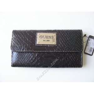  Guess Black Founders Tote SLG Slim Clutch Wallet 
