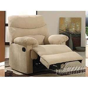   Acme Furniture Beige Microfiber Recliner Chair 00626