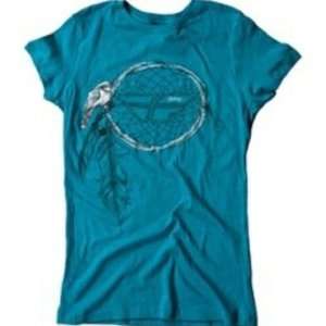   Moto Feather T Shirt. All Cotton. White or Teal. 356 0184 Automotive