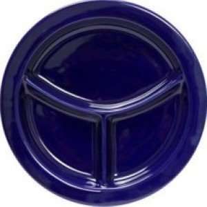  Tuxton China BCA 0903 3 9 in. Compartment Plate   Cobalt 