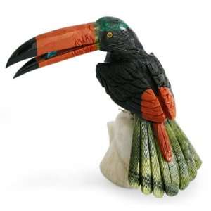  Onyx and jasper sculpture, Toucan Dines