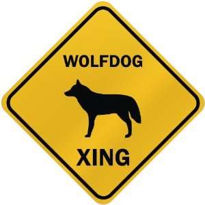  ONLY  WOLFDOG XING  CROSSING SIGN DOG