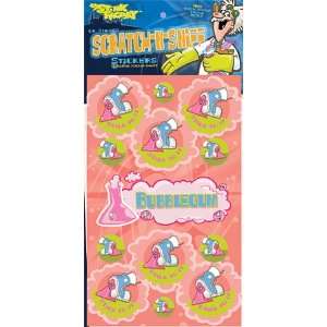Dr Stinkys BUBBLEGUM Scratch n Sniff Stickers, 2 sheets 4 x 6 3/4, 26 