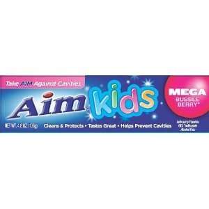  Aim Kids Toothpaste Mega Bubble Berry 2 pack   4.8 Oz Each 