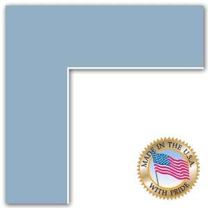  10x20 French Blue Custom Mat for Picture Frame with 6x16 
