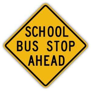  SCHOOL bus stop ahead sign car bumper sticker decal 5 x 5 