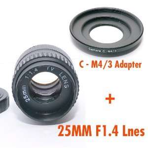  RainbowImaging 25MM F1.4 TV Movie Lens + Lens Adapter for 