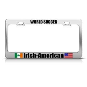 Irish American Ireland Flag Sport Soccer license plate frame Stainless