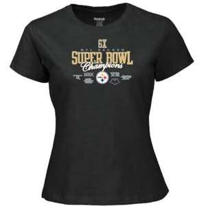  Pittsburgh Steelers Womens Six Time Super Bowl Champs T 