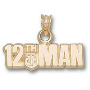   Aggies 1/4in 10k 12th Man Pendant/10kt yellow gold Jewelry