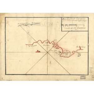  1700s map of Chile, Copiapo Bay,