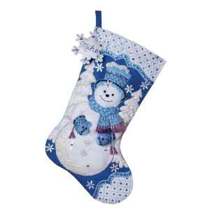  Bucilla Snowflake Snowman Stocking Felt Appliqué Kit, 18 