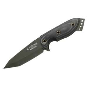  Camillus Knives 18509 Black Tanto Point Fixed Blade Knife 