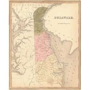  Bradford 1841 Antique Map of Delaware