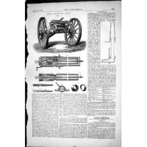  GATLING GUN 1870 ENGINEERING TARAPACA DIAGRAMS LETTERS 