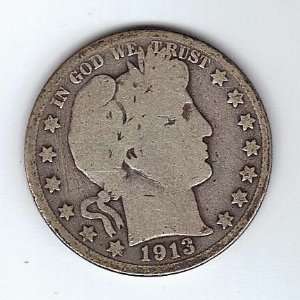  1913 P Barber Half Dollar 