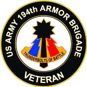  US Army Veteran 194th Armored Brigade Unit Crest Decal 