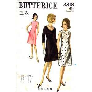   Vintage Sewing Pattern Sleeveless Scalloped Hem Dress Size 18 Bust 38