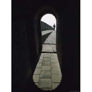  Light Enters Through an Arched Doorway on the Great Wall 