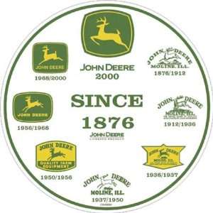  John Deere 60023 History Of Logos Round Metal Sign 