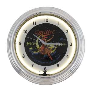  Miller High Life Girl In Moon Neon Wall Clock