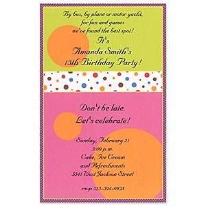  Party Dots Invitation Birthday Party Invitations Health 