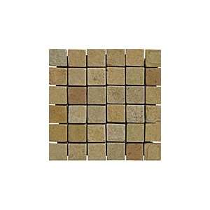 2x2 Madras Yellow Tumbled Slate Mosaic Tiles for Backsplash, Shower 