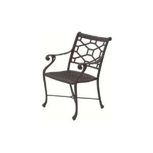 Suncoast Presidio Cast Aluminum Metal Arm Patio Dining Chair Pebble 