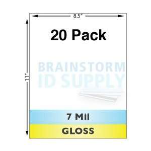  7 Mil Gloss Full Sheet Laminates   20 Pack Office 