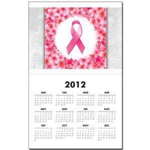  Calendar Print w Current Year Cancer Pink Ribbon Flower 