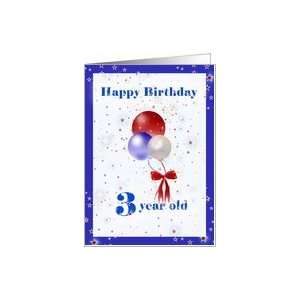   Birthday for 3 year old, ed balloon with stars Card Toys & Games