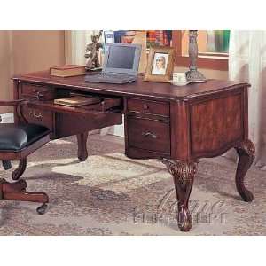  Home Office Executive Desk Brown Cherry Finish