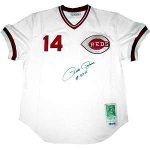  Pete Rose Cincinnati Reds Autographed Authentic Home Jersey w 