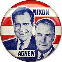 1968 Richard Nixon Spiro Agnew Jugate Campaign Button  