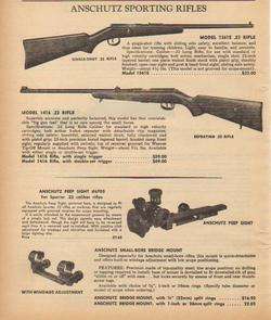 1964 ANSCHUTZ AD MODEL 1316 1416 RIFLES PEEP SIGHTS  