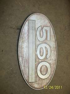 1960 McCormick Farmall 560 Tractor Front Side 560 Emblem Oval plate 