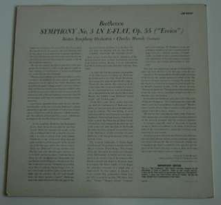 Beethoven Eroica Symphony Munch RCA Victor LM 2233 VG++  