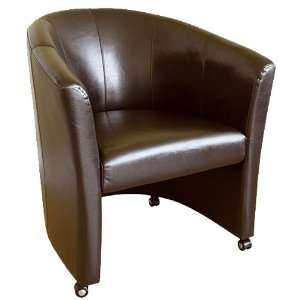  Wholesale Interiors Adrian Leather Accent Chair in Dark 
