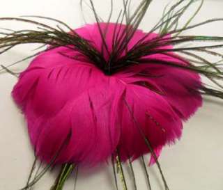 Red Rose Feather Fascinator handmade hair flower 1 51  
