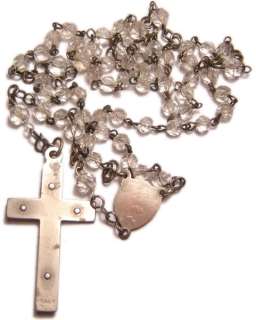 NICE ANTIQUE CRISTAL BEADS HOLY ROSARY  